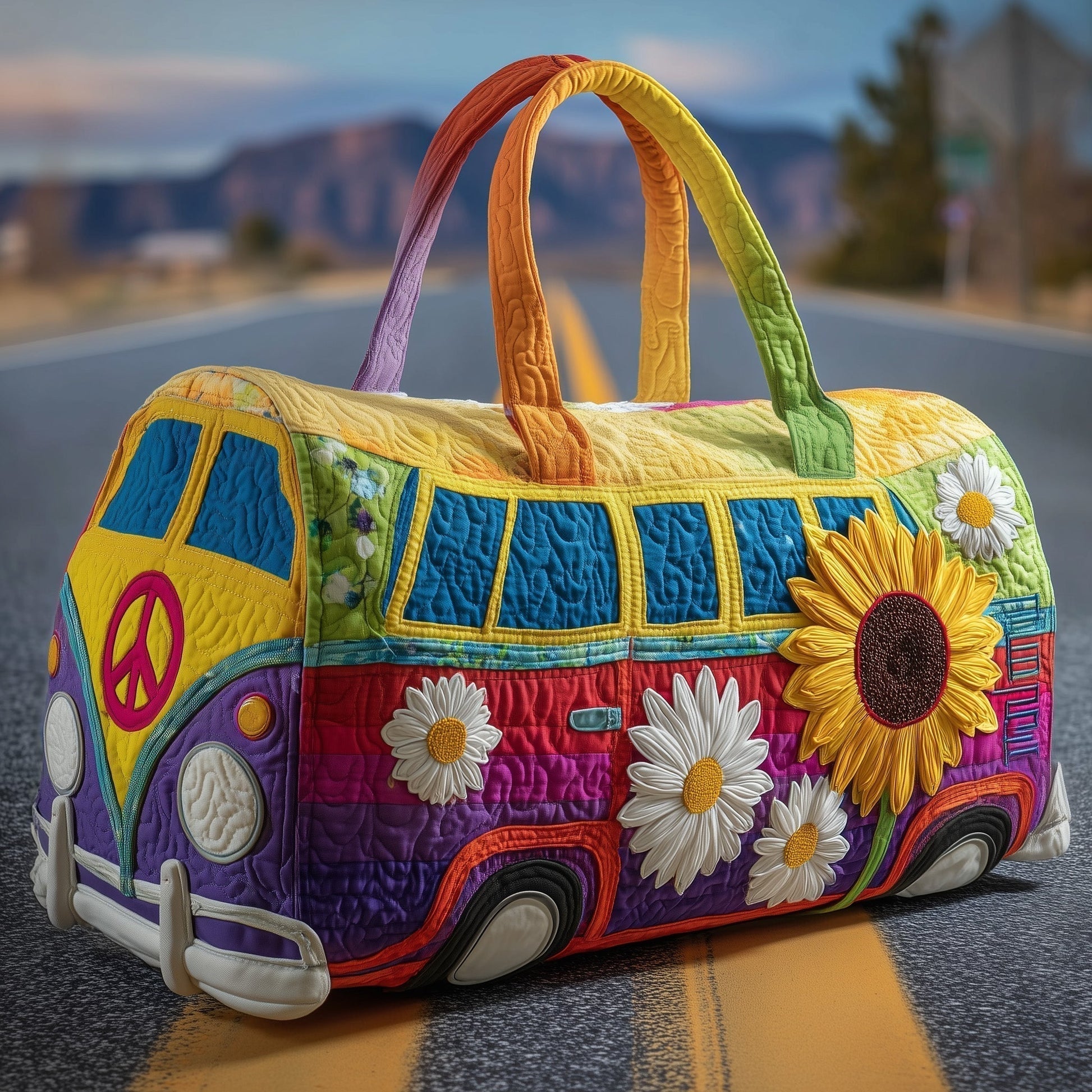 Hippie Journey Quilted Duffle Bag