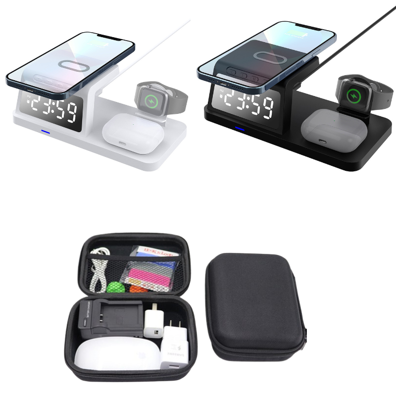 💥Hot Sale Deals-4-in-1 Fast-Charging Wireless Charging Station With Clock