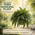 🌿🏡Artificial Hanging Fern Plant – Effortless Greenery for Home & Garden