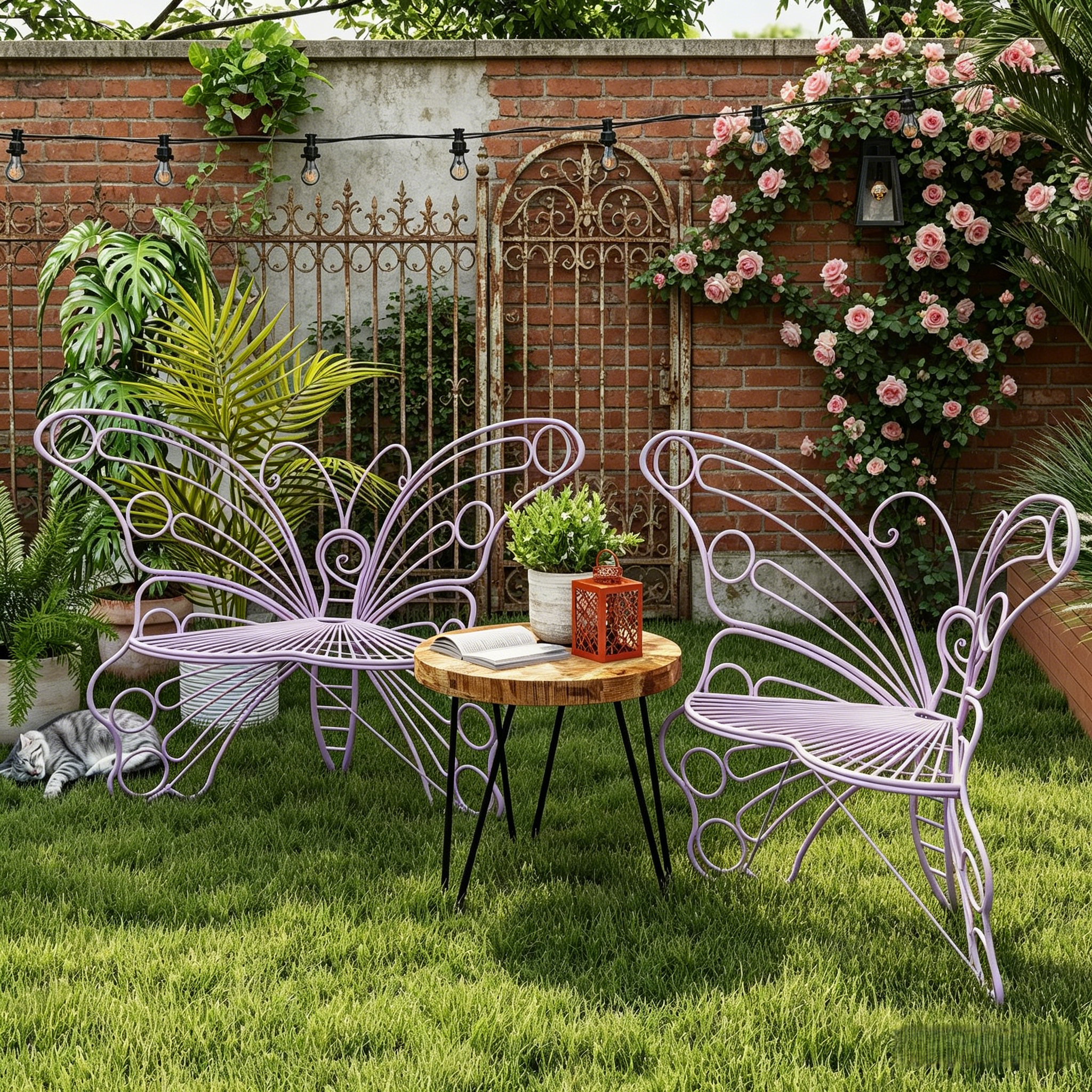 Y2K Aesthetic Outdoor Metal Butterfly Chairs