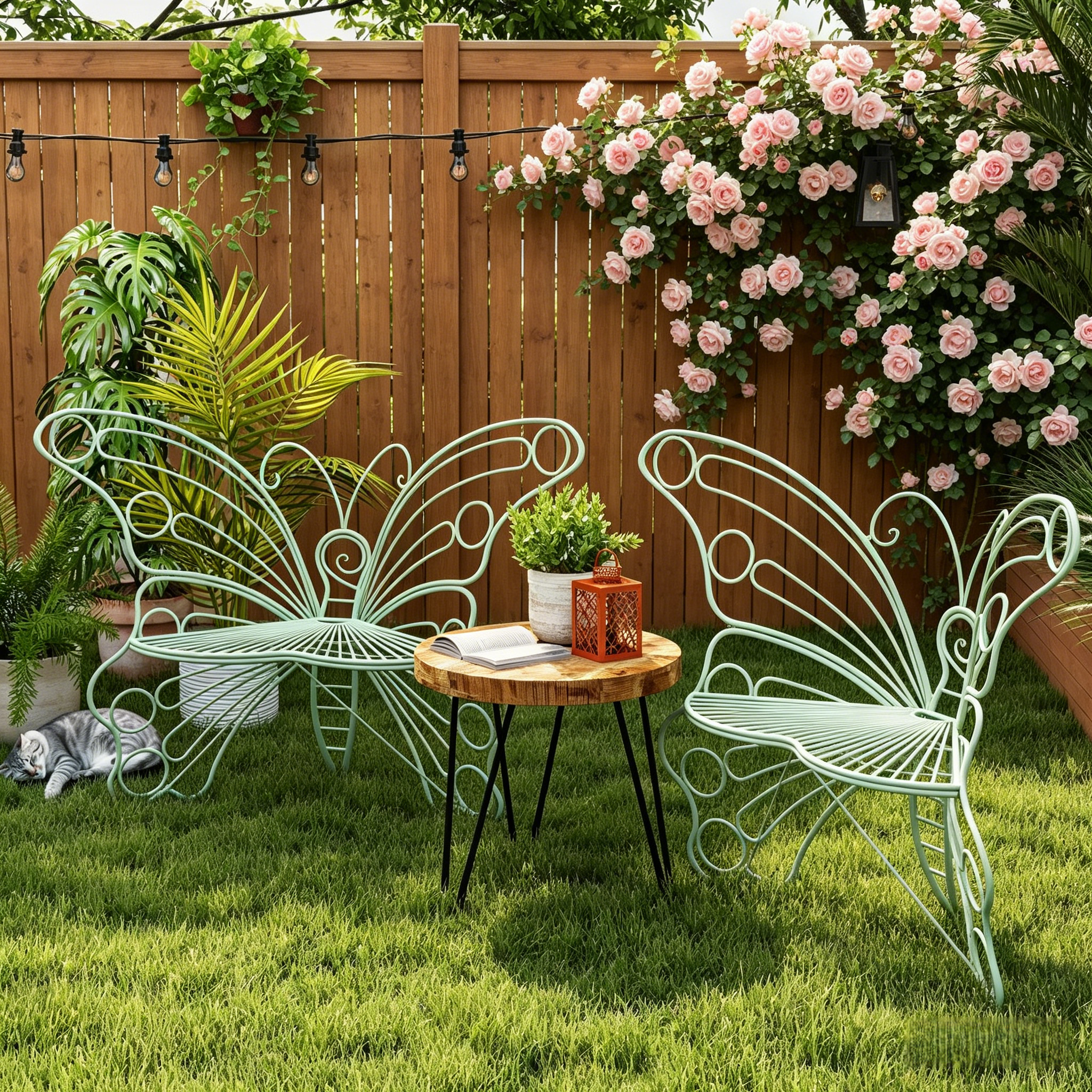 Y2K Aesthetic Outdoor Metal Butterfly Chairs