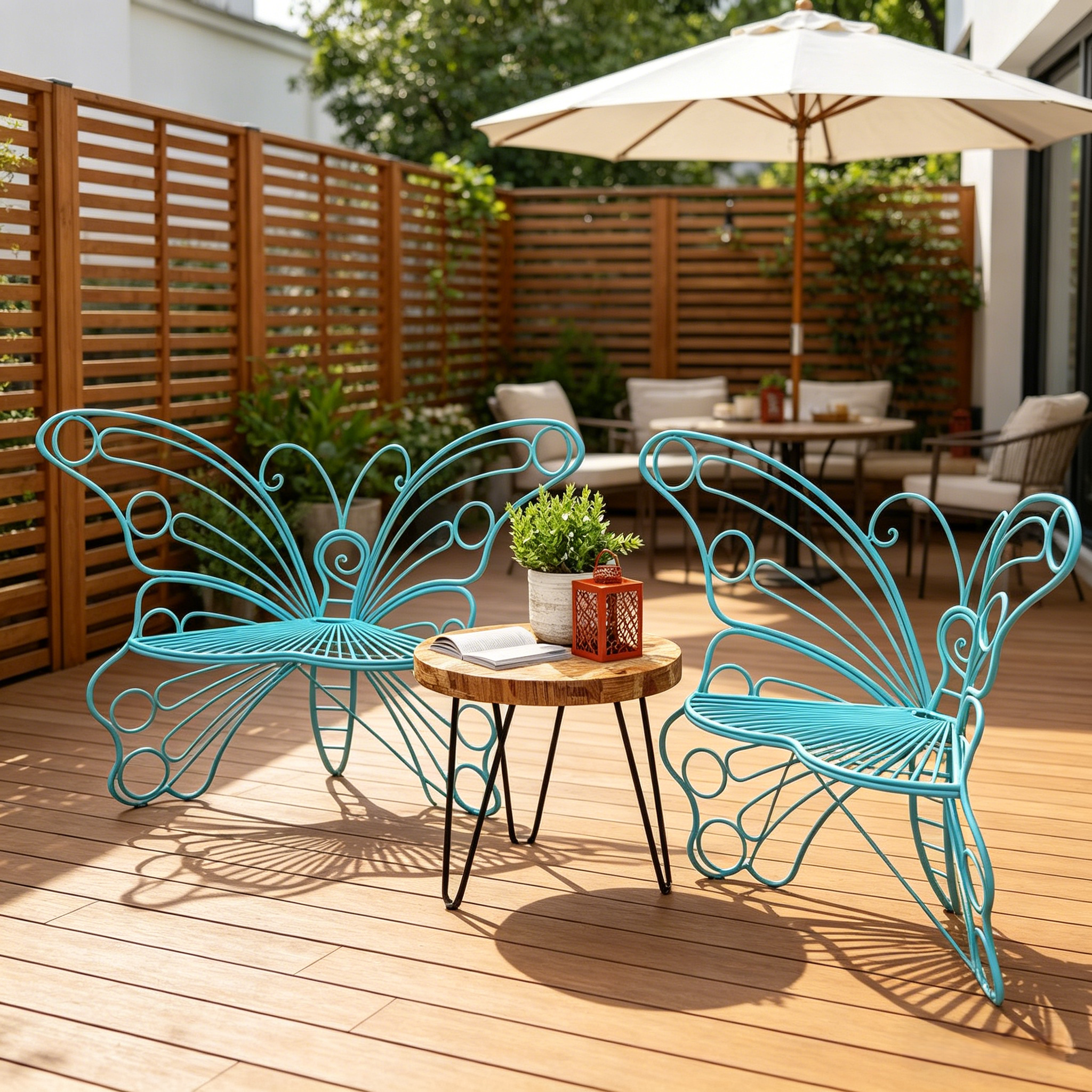 Y2K Aesthetic Outdoor Metal Butterfly Chairs