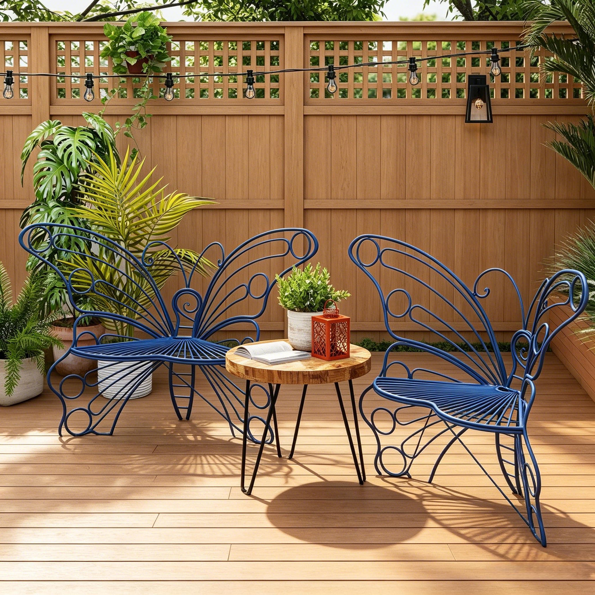 Y2K Aesthetic Outdoor Metal Butterfly Chairs