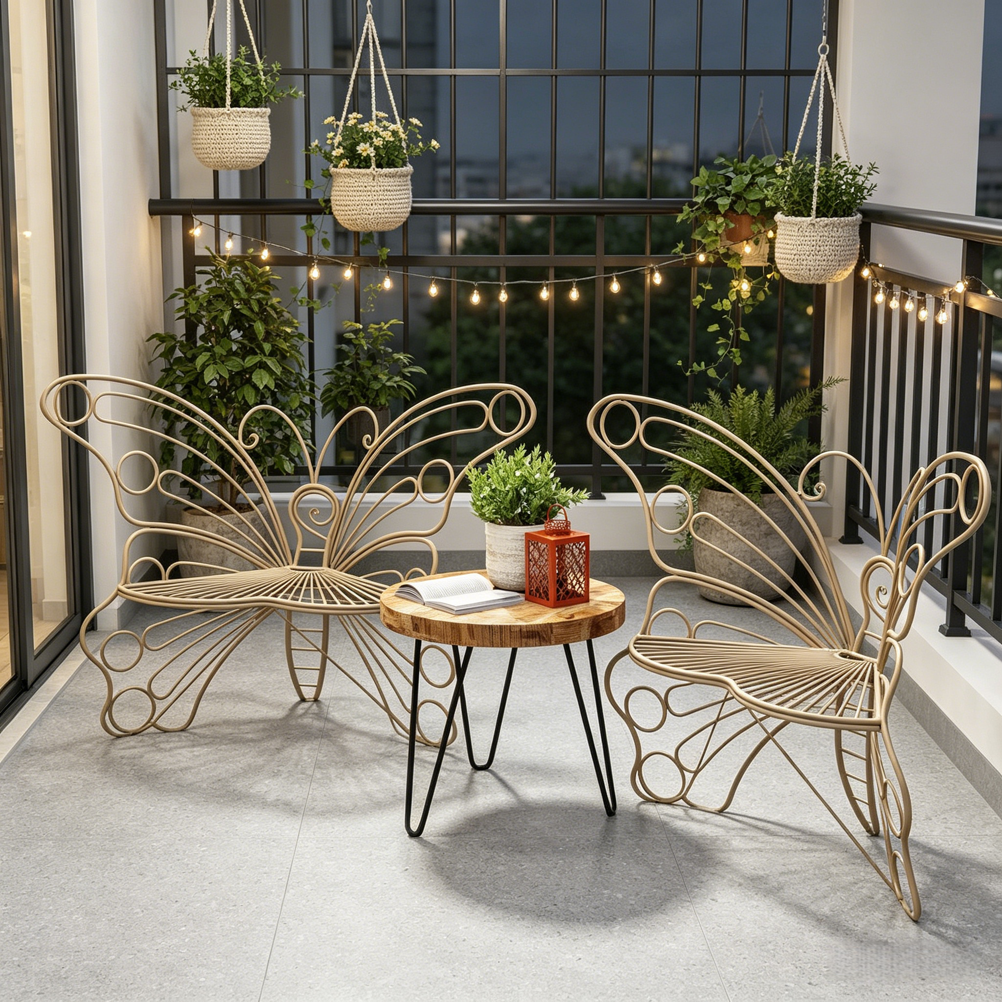 Y2K Aesthetic Outdoor Metal Butterfly Chairs