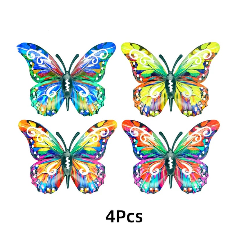 A complete set! 4Pcs Butterfly Metal Wall Decor