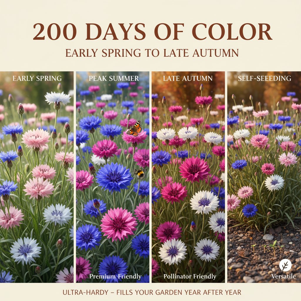 🌱Premium Cornflower Seeds – The "Unstoppable" Wildflower That Grows Anywhere