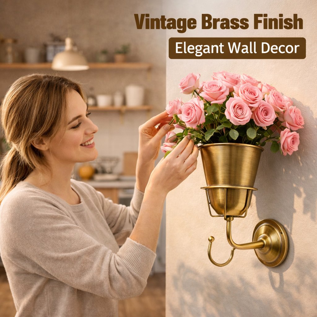 🌸 Wall-Mounted Flower Vase with Hook