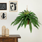 🌿🏡Artificial Hanging Fern Plant – Effortless Greenery for Home & Garden